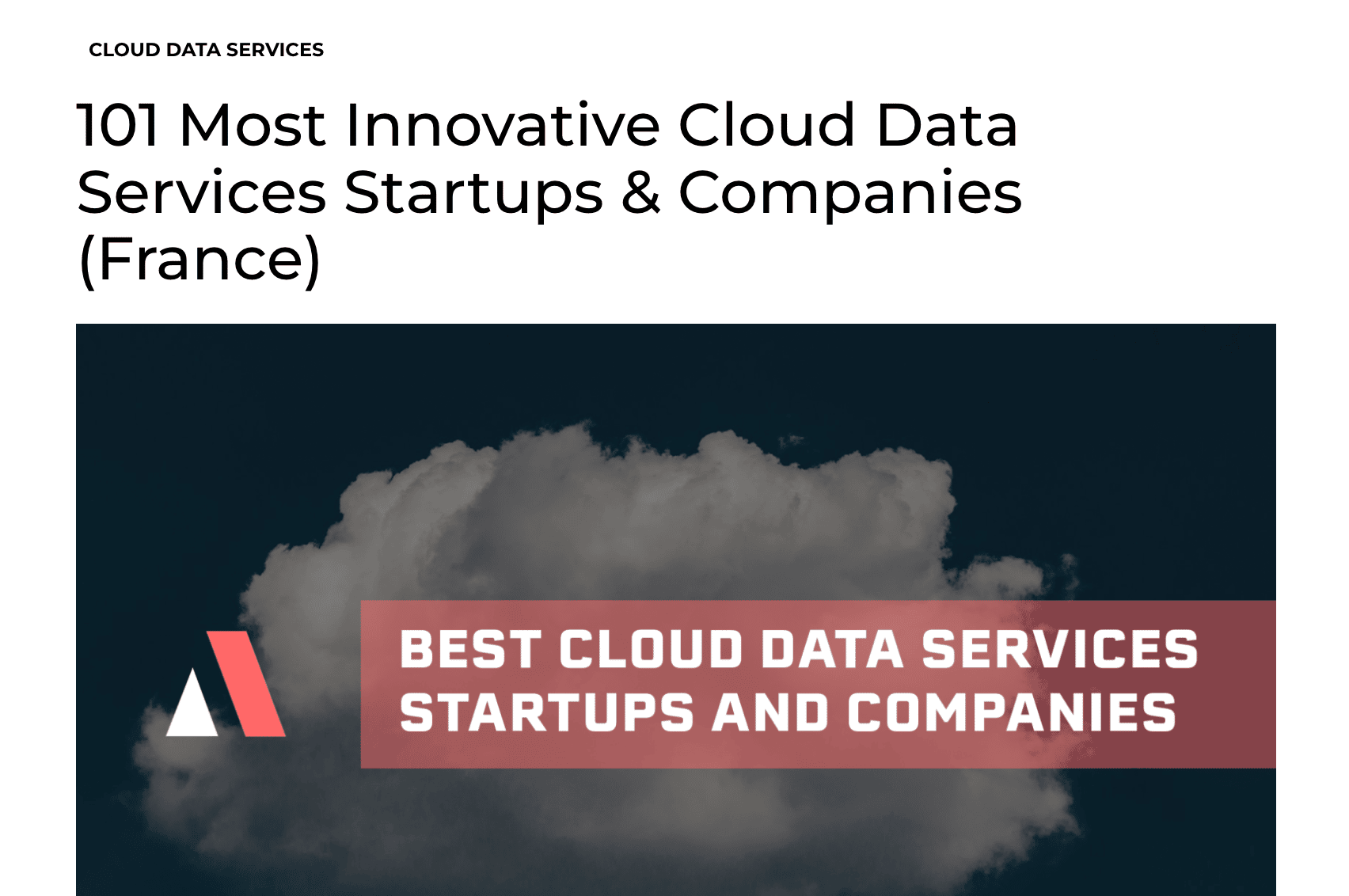 Data Magazine - Cloud Data Services Start-ups
